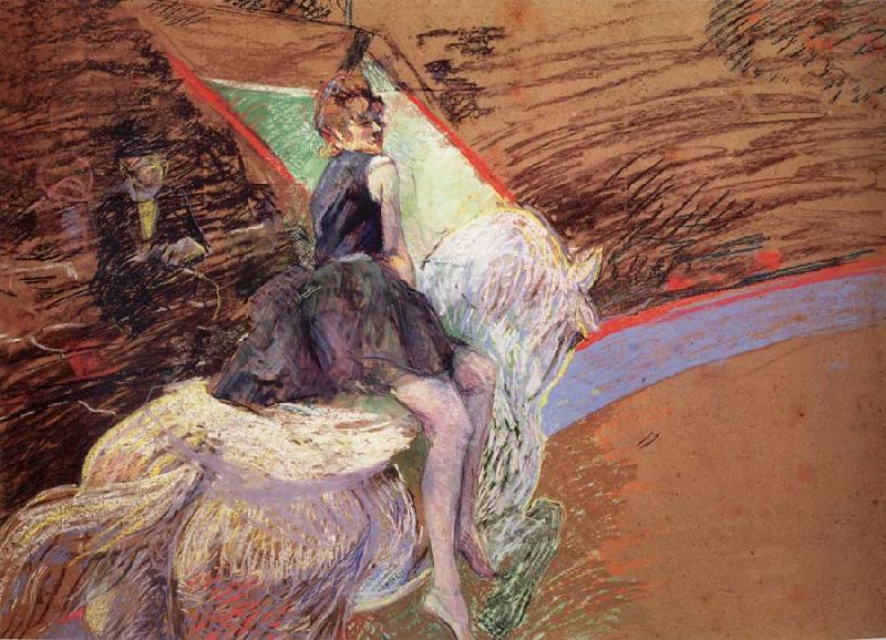 Henri  Toulouse-Lautrec in the circus Fernando, horseman on Weibem horse oil painting picture